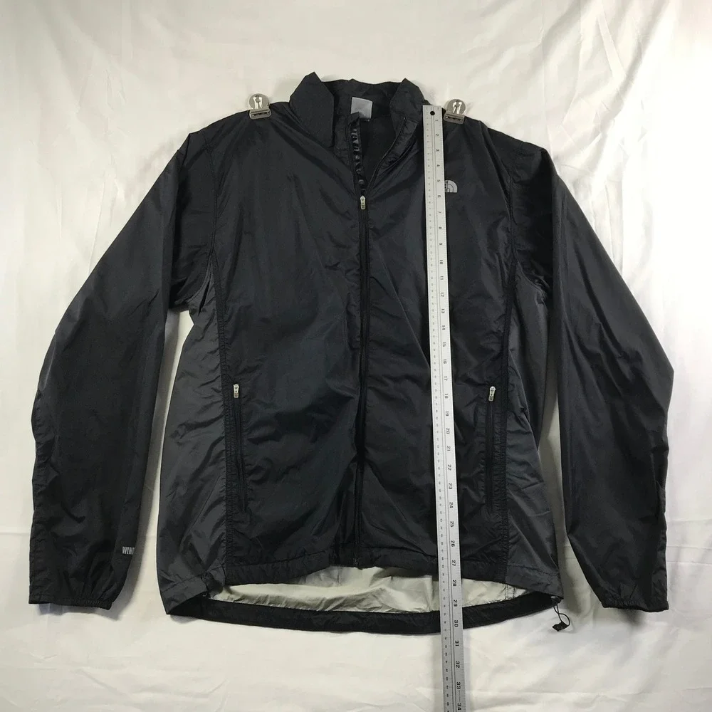 The North Face Mens XL Black Windstopper Full Zip Nylon Ripstop Jacket Venting